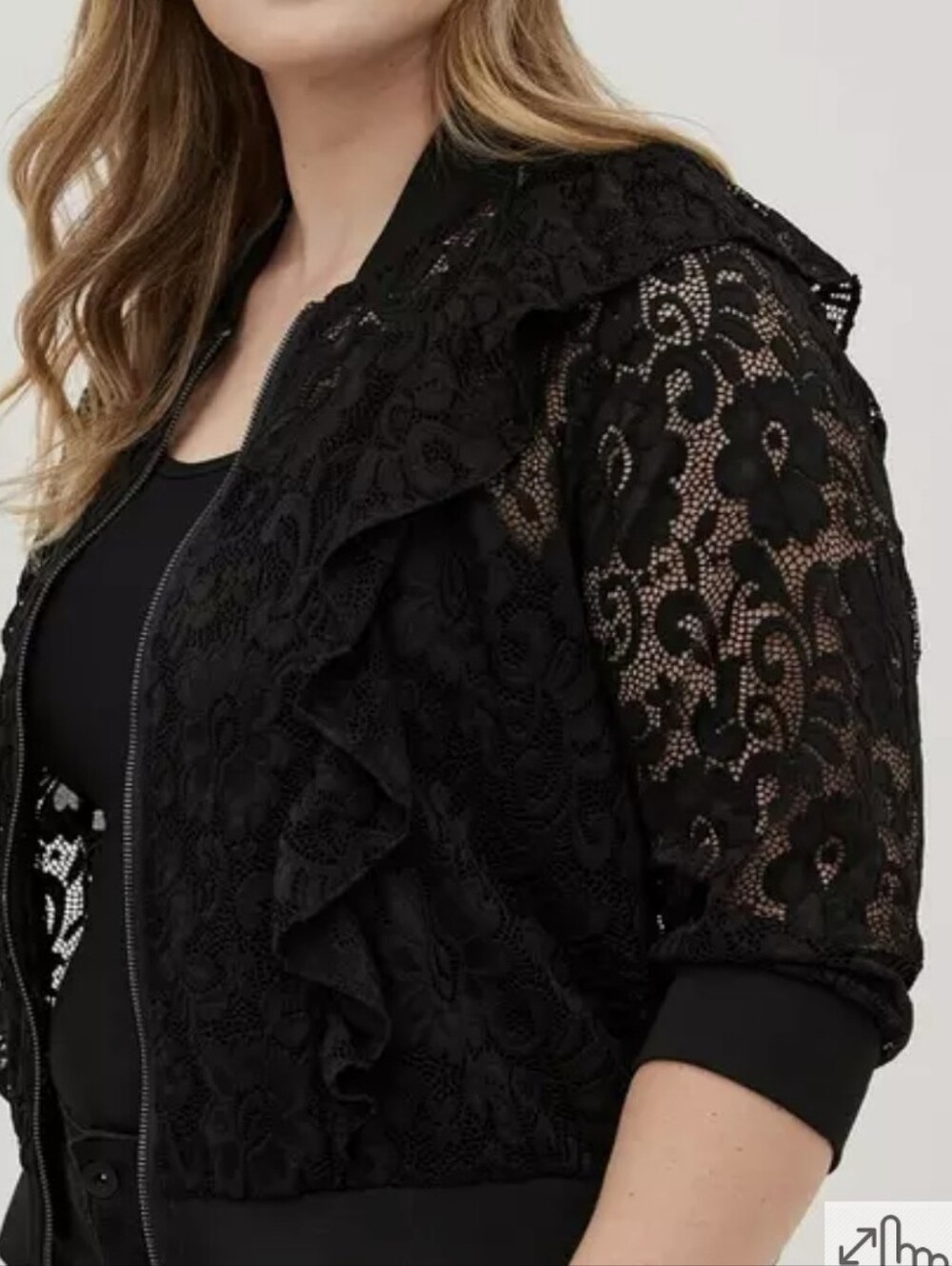 Torrid Black Lace Bomber Jacket